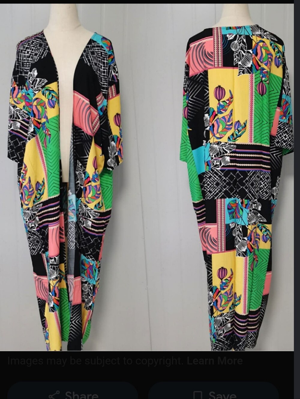 Vibrant Multicolor Abstract Print Kimono